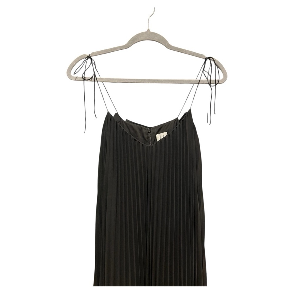 Halston Heritage Black Pleated Evening Gown Goddess Maxi Dress Size 2 - Picture 6 of 15